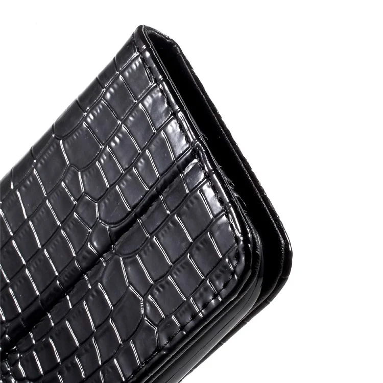 Crocodile Texture Leather Case with Wrist Strap for Samsung Galaxy A5 (2017) SM-A520F - Black