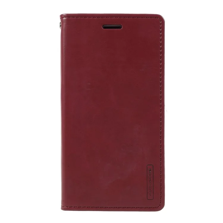 MERCURY GOOSPERY Blue Moon Leather Cover for Samsung Galaxy J7 Prime/On7 2016 - Wine Red