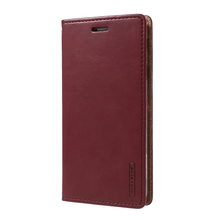 MERCURY GOOSPERY Blue Moon Leather Cover for Samsung Galaxy J7 Prime/On7 2016 - Wine Red