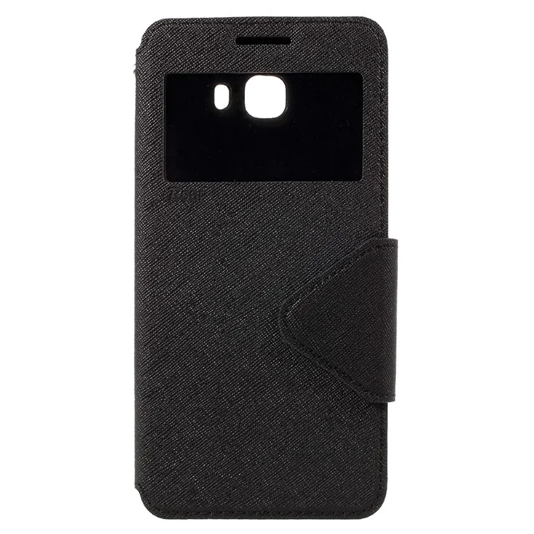 ROAR KOREA Diary View Window Leather Phone Case for Samsung Galaxy C9 Pro - Black