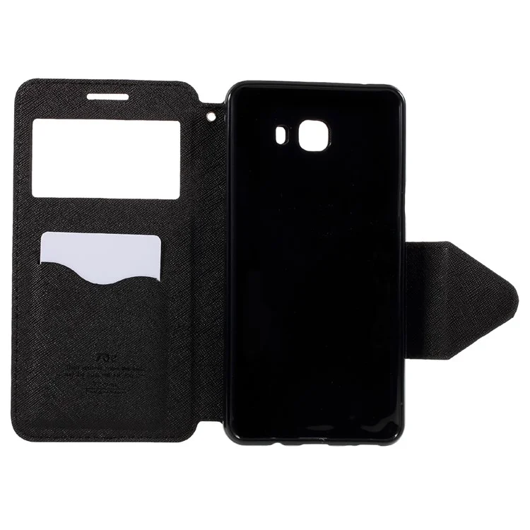 ROAR KOREA Diary View Window Leather Phone Case for Samsung Galaxy C9 Pro - Black