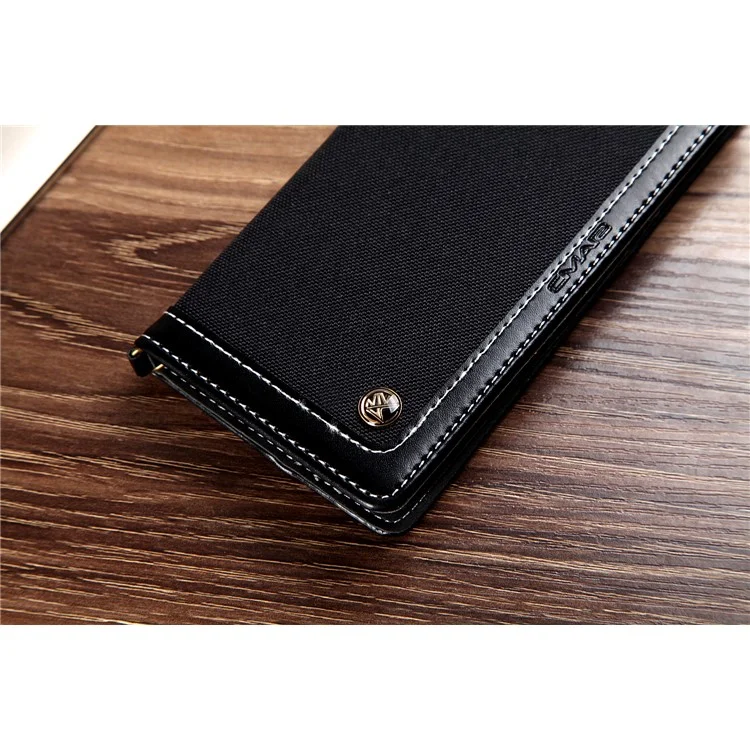 CMAI2 Jeans Cloth Leather Case with Hand Strap for Samsung Galaxy S7 Edge G935 - Black