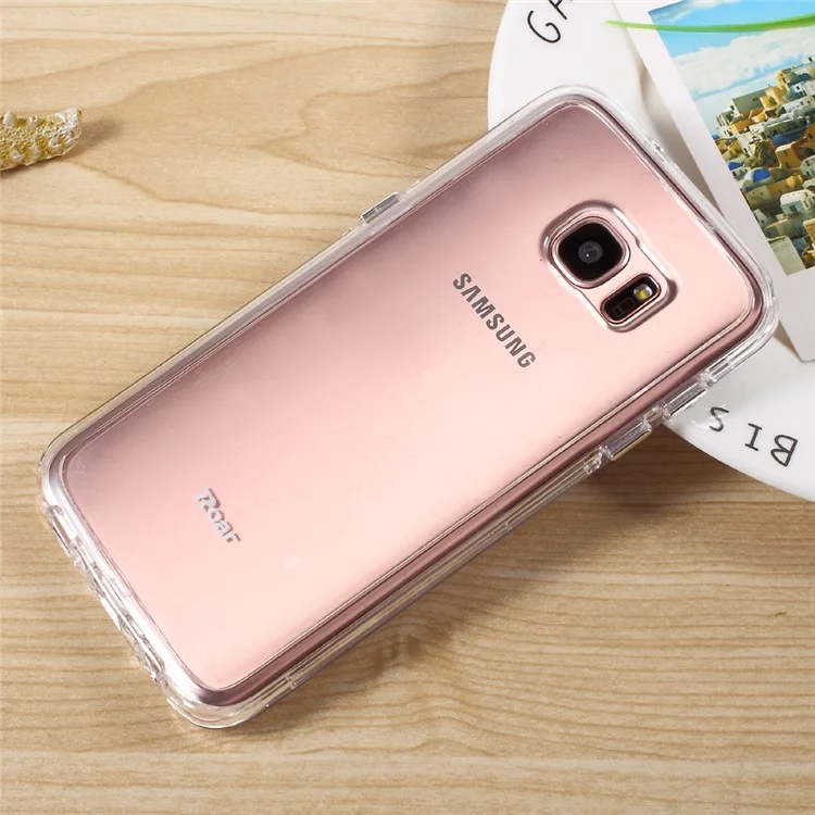 ROAR KOREA Bright Clear TPU Frame + PC Back Cover for Samsung Galaxy S7 edge G935 - Transparent