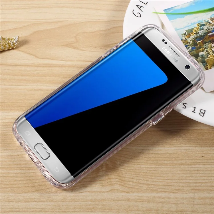 ROAR KOREA Bright Clear TPU Frame + PC Back Cover for Samsung Galaxy S7 edge G935 - Transparent