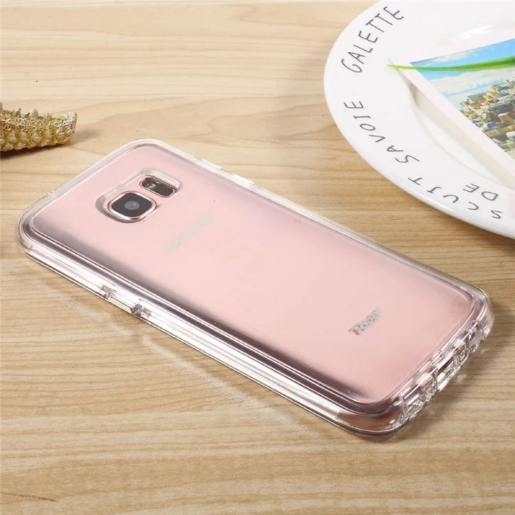 ROAR KOREA Bright Clear TPU Frame + PC Back Cover for Samsung Galaxy S7 edge G935 - Transparent