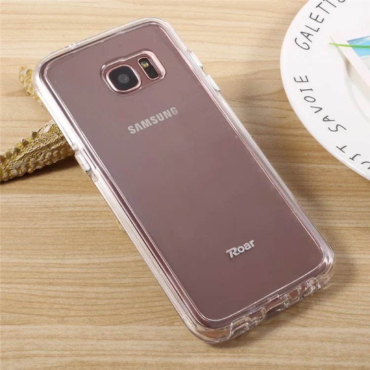 ROAR KOREA Bright Clear TPU Frame + PC Back Cover for Samsung Galaxy S7 edge G935 - Transparent