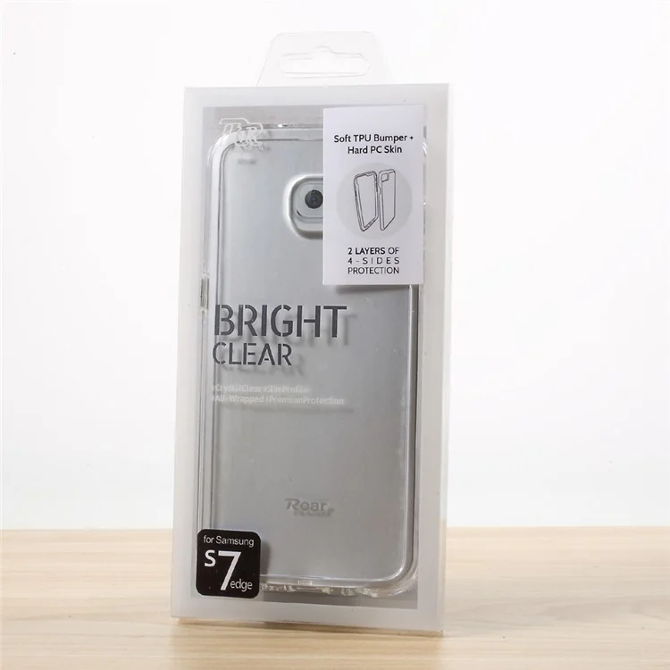 ROAR KOREA Bright Clear TPU Frame + PC Back Cover for Samsung Galaxy S7 edge G935 - Transparent