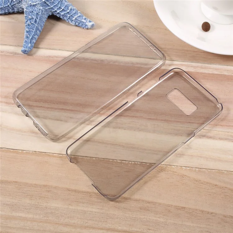 For Samsung Galaxy S8 Touchable 2-in-1 TPU Clear Case (Front + Back) - Grey