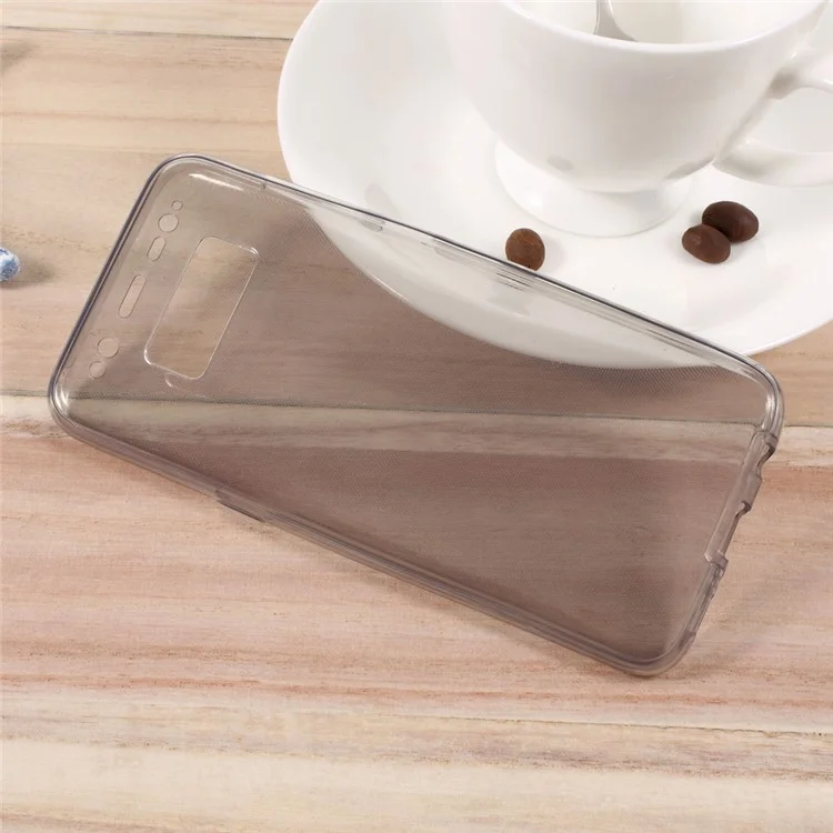 For Samsung Galaxy S8 Touchable 2-in-1 TPU Clear Case (Front + Back) - Grey