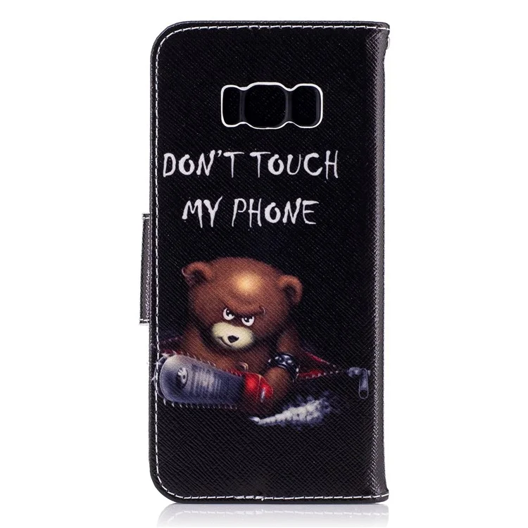 Patterned Leather Phone Case for Samsung Galaxy S8 - Do Not Touch My Phone