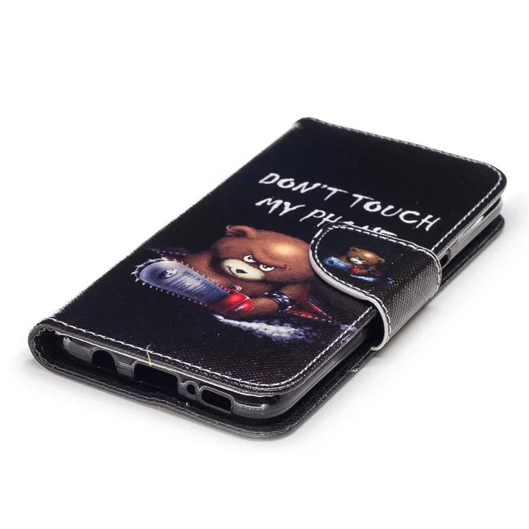 Patterned Leather Phone Case for Samsung Galaxy S8 - Do Not Touch My Phone