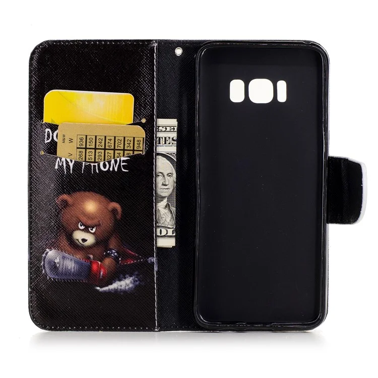 Patterned Leather Phone Case for Samsung Galaxy S8 - Do Not Touch My Phone
