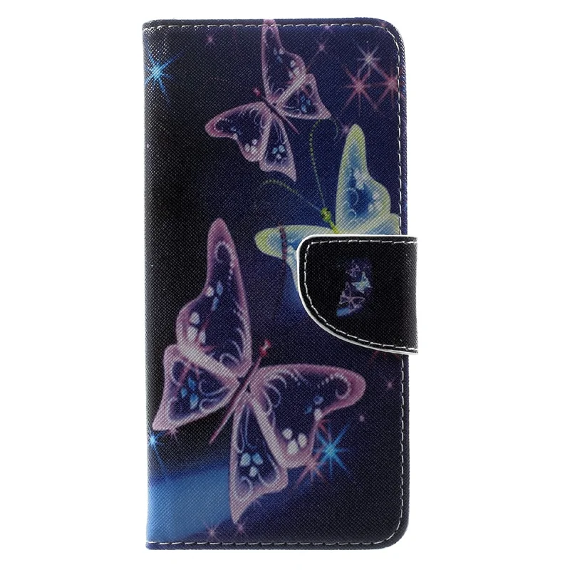 Patterned Wallet Leather Case Accessory for Samsung Galaxy S8 Plus - Shiny Butterflies