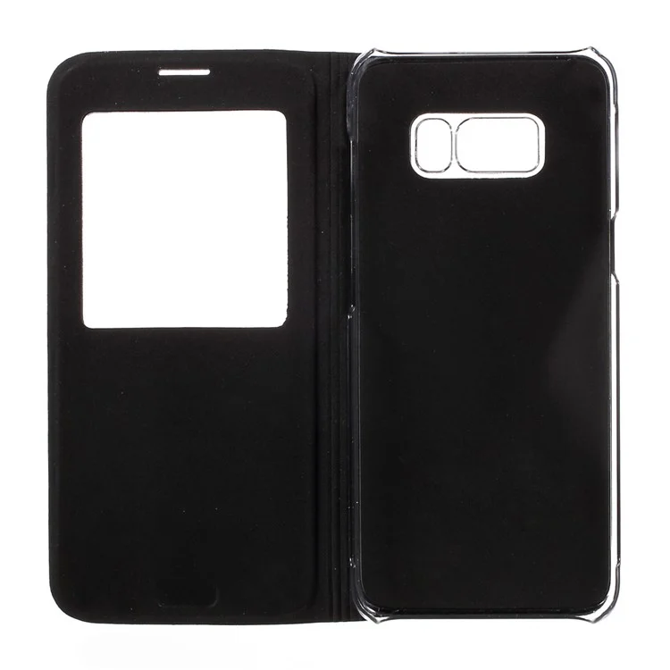 View Window Leather Mobile Phone Case for Samsung Galaxy S8 - Black