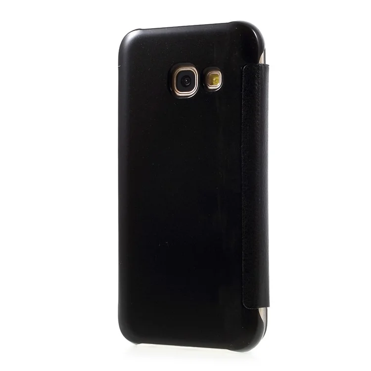 Invisible View Smart Leather Phone Case for Samsung Galaxy A3 (2017) - Black