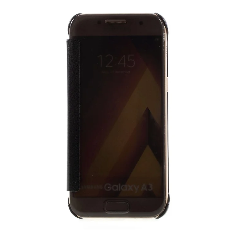 Invisible View Smart Leather Phone Case for Samsung Galaxy A3 (2017) - Black