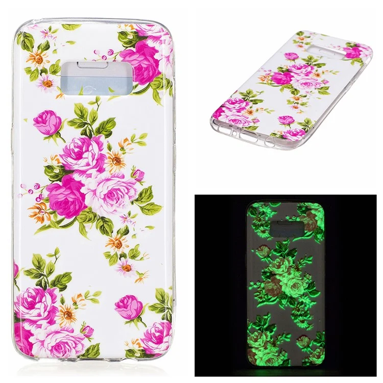 For Samsung Galaxy S8 Luminous IMD TPU Mobile Phone Case - Blooming Peonies