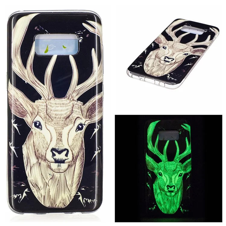 For Samsung Galaxy S8 Luminous IMD Flexible TPU Cell Phone Case - Elk