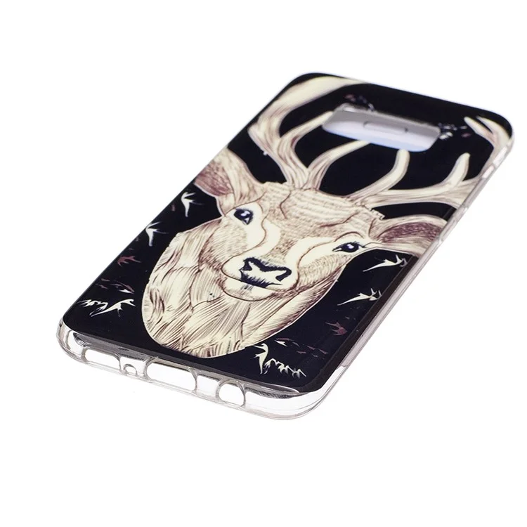 For Samsung Galaxy S8 Luminous IMD Flexible TPU Cell Phone Case - Elk