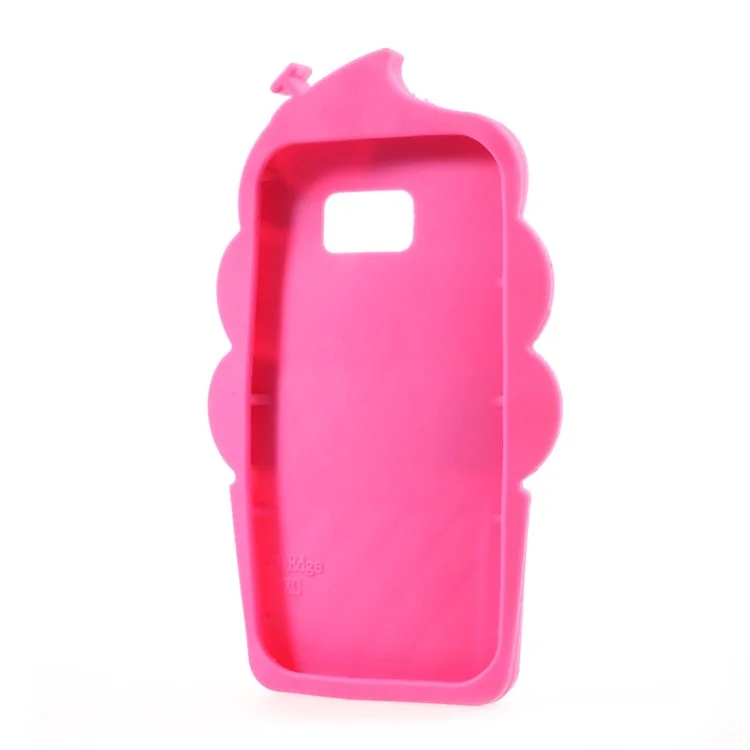 3D Cherry Ice Cream Silicone Mobile Phone Case for Samsung Galaxy S7 edge SM-G935 - Rose
