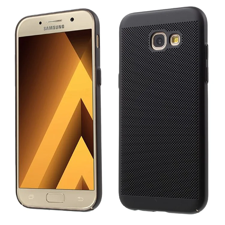 Hollow Mesh Rubberized Back Plastic Case for Samsung Galaxy A5 (2017) SM-A520F - Black
