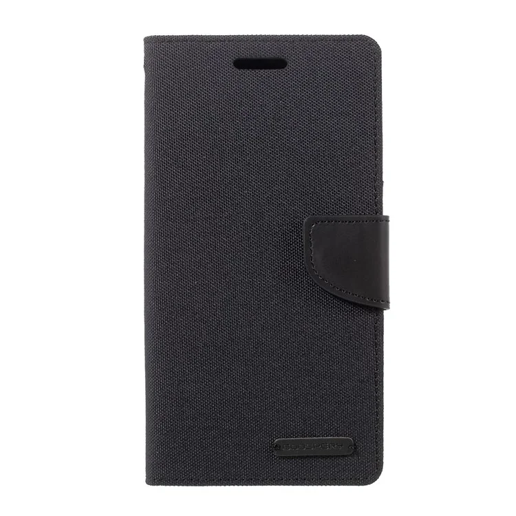 MERCURY GOOSPERY Canvas Diary Wallet Leather Moible Case for Samsung Galaxy A7 (2017) A720 - Black