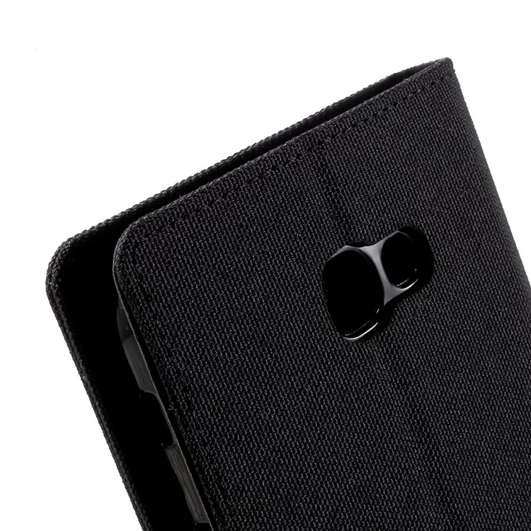 MERCURY GOOSPERY Canvas Diary Wallet Leather Moible Case for Samsung Galaxy A7 (2017) A720 - Black
