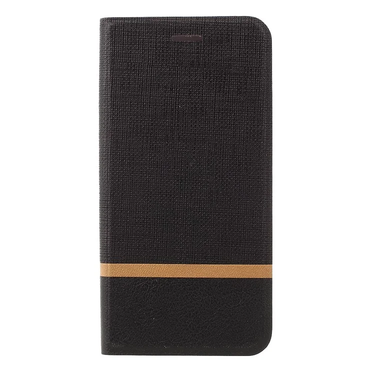 Contrast Color Leather Phone Case for Samsung Galaxy S8 Plus G955 Built-in Steel Sheet - Black