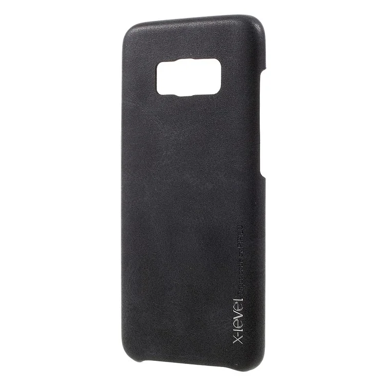 X-LEVEL Vintage Series Hard Phone Case for Samsung Galaxy S8+ G955 (PU Leather + PC) - Black