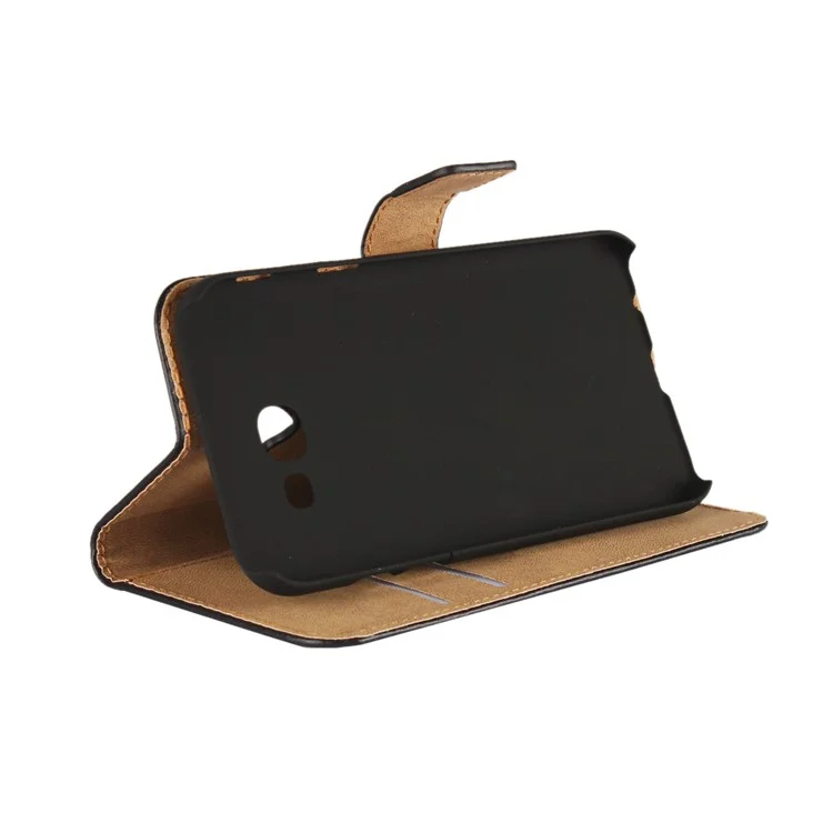 Split Leather Stand Wallet Phone Case for Samsung Galaxy A5 (2017) SM-A520F - Black