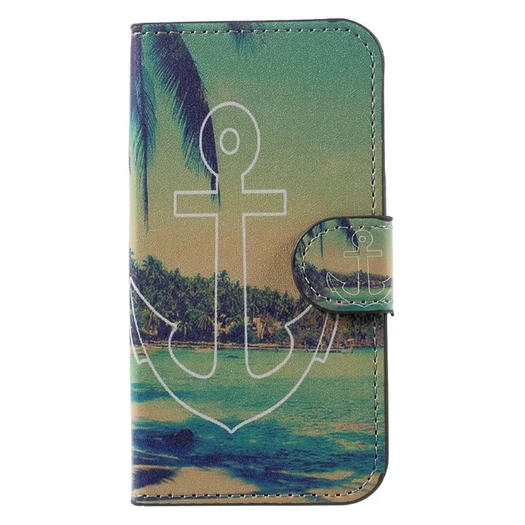 Patterned Wallet PU Leather Stand Flip Cell Phone Case for Samsung Galaxy J1 mini prime - Anchor Seaside View