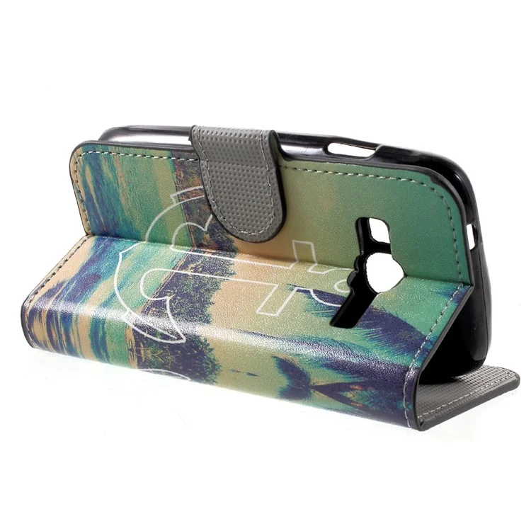 Patterned Wallet PU Leather Stand Flip Cell Phone Case for Samsung Galaxy J1 mini prime - Anchor Seaside View
