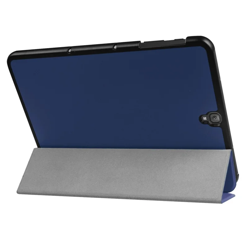 Tri-fold Leather Stand Tablet Cover for Samsung Galaxy Tab S3 9.7-inch T820 - Dark Blue