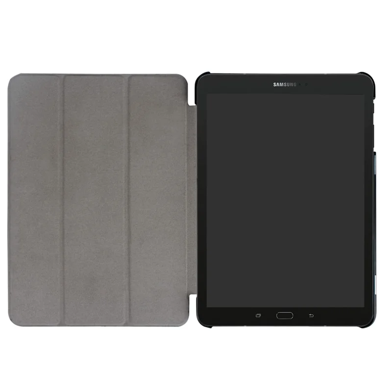 Tri-fold Leather Stand Tablet Cover for Samsung Galaxy Tab S3 9.7-inch T820 - Dark Blue
