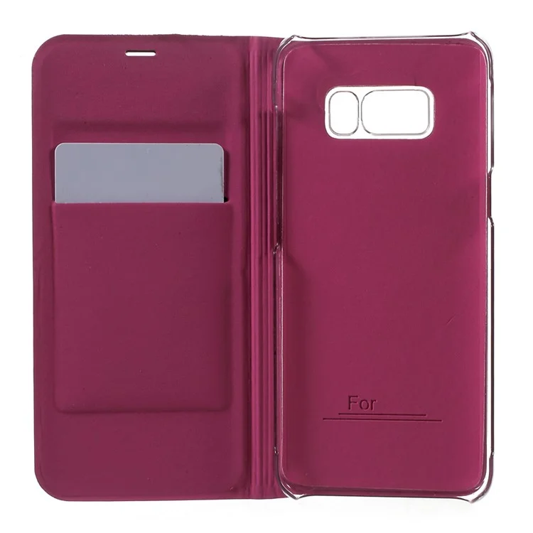 Card Holder Flip Leather Case Phone Accessory for Samsung Galaxy S8 Plus G955 - Rose