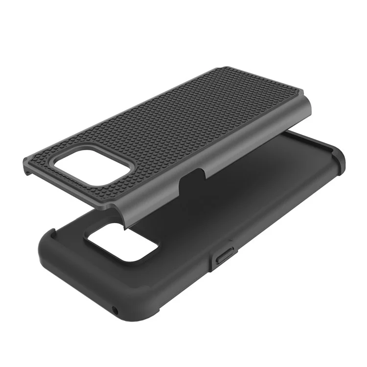 Football Grain PC Silicone Hybrid Case for Samsung Galaxy S8 Plus - Black