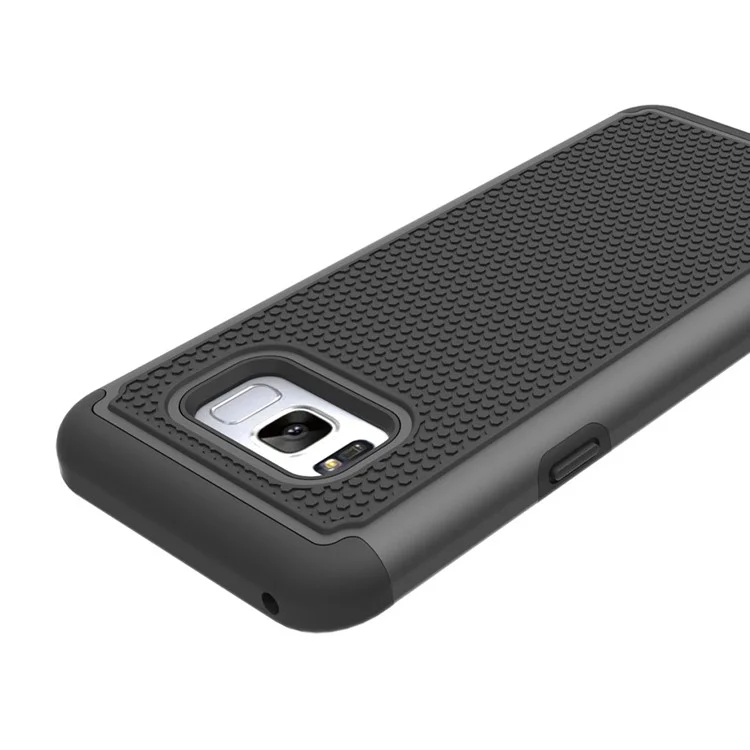 Football Grain PC Silicone Hybrid Case for Samsung Galaxy S8 Plus - Black