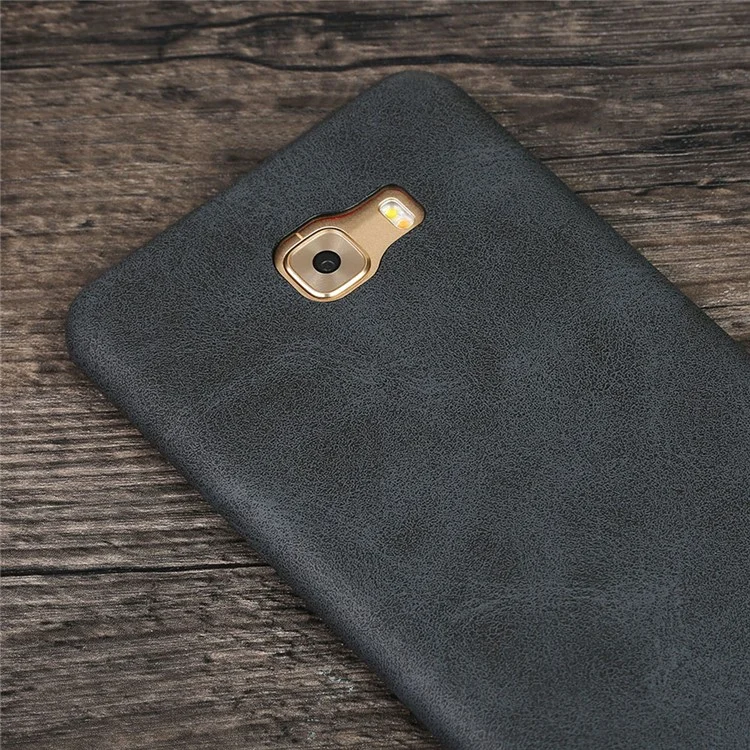 X-LEVEL Vintage Series Leather Coated Hard Shell Case for Samsung Galaxy C9 Pro - Black