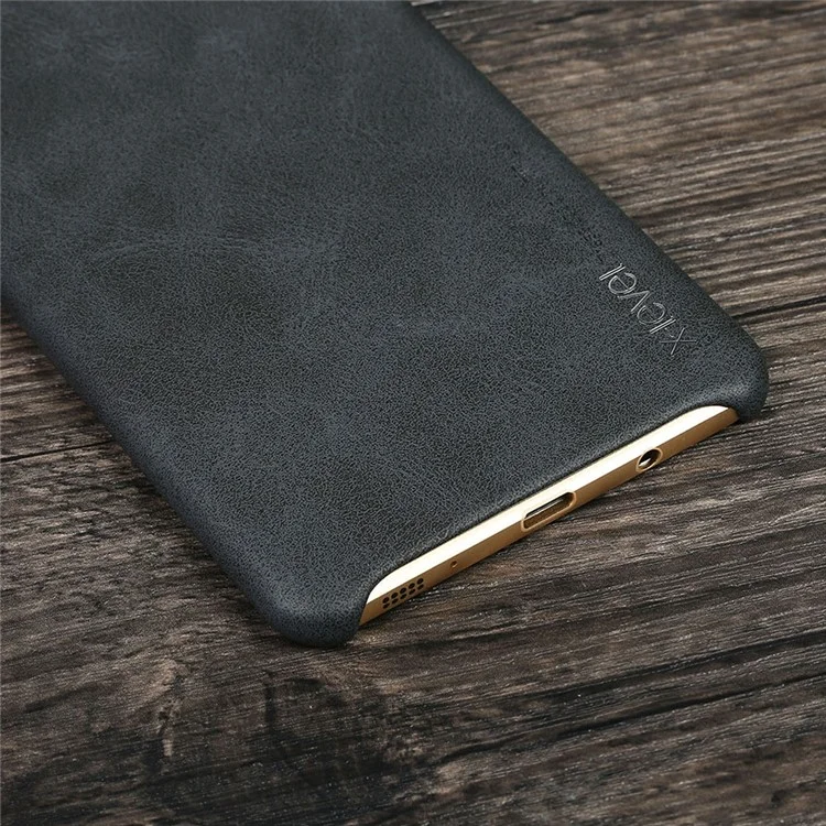 X-LEVEL Vintage Series Leather Coated Hard Shell Case for Samsung Galaxy C9 Pro - Black
