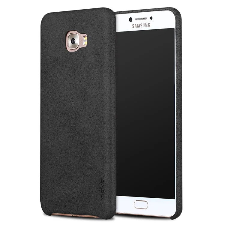 X-LEVEL Vintage Series Leather Coated Hard Case for Samsung Galaxy C5 Pro - Black