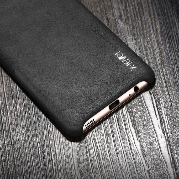X-LEVEL Vintage Series Leather Coated Hard Case for Samsung Galaxy C5 Pro - Black