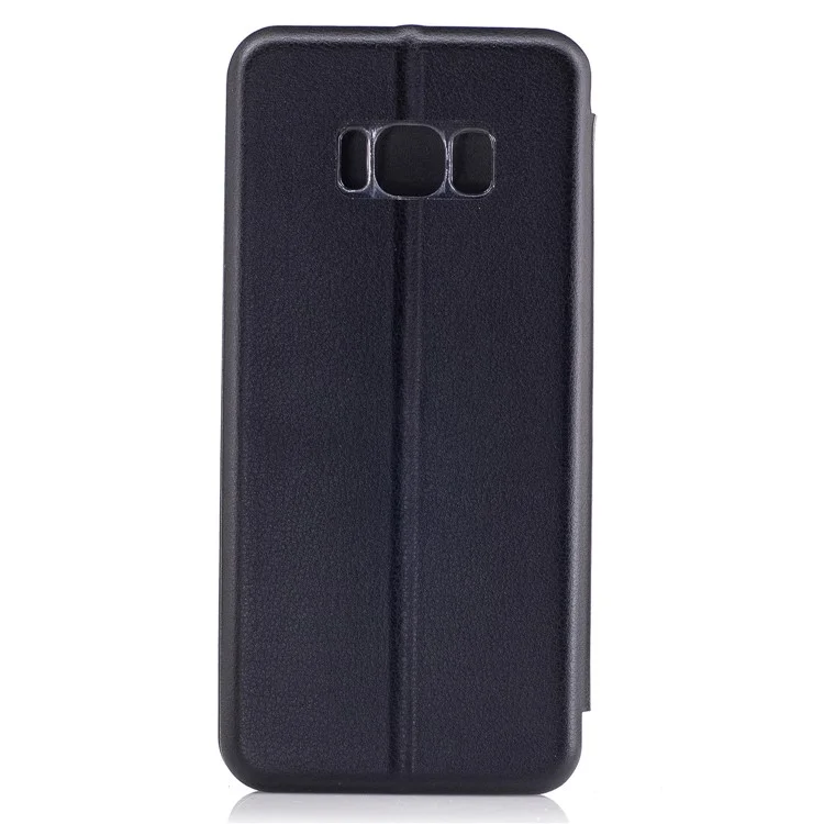 Magnetic Absorbed Sea Shell Style Leather Mobile Case for Samsung Galaxy S8 - Black