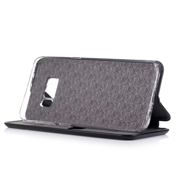 Magnetic Absorbed Sea Shell Style Leather Mobile Case for Samsung Galaxy S8 - Black