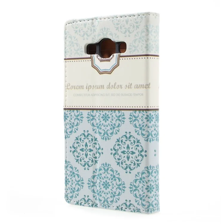 Pattern Printing Leather Wallet Case with Stand for Samsung Galaxy J3 Pro - Damask Flower