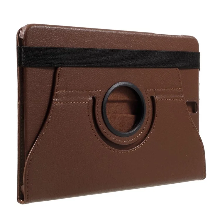 For Samsung Galaxy Tab S3 9.7" T820 Litchi Texture Rotary Stand Leather Case Cover - Brown