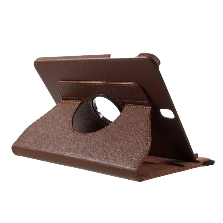 For Samsung Galaxy Tab S3 9.7" T820 Litchi Texture Rotary Stand Leather Case Cover - Brown