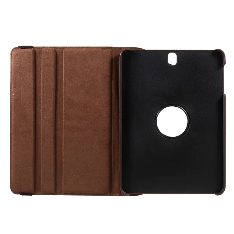 For Samsung Galaxy Tab S3 9.7" T820 Litchi Texture Rotary Stand Leather Case Cover - Brown
