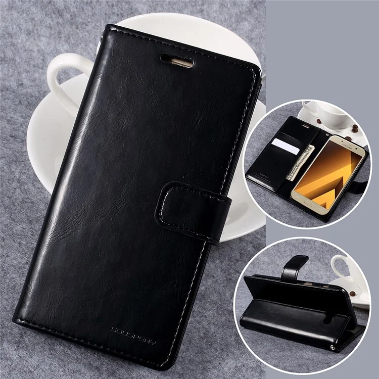 MERCURY GOOSPERY Blue Moon Leather Wallet Case for Samsung Galaxy A5 (2017) - Black