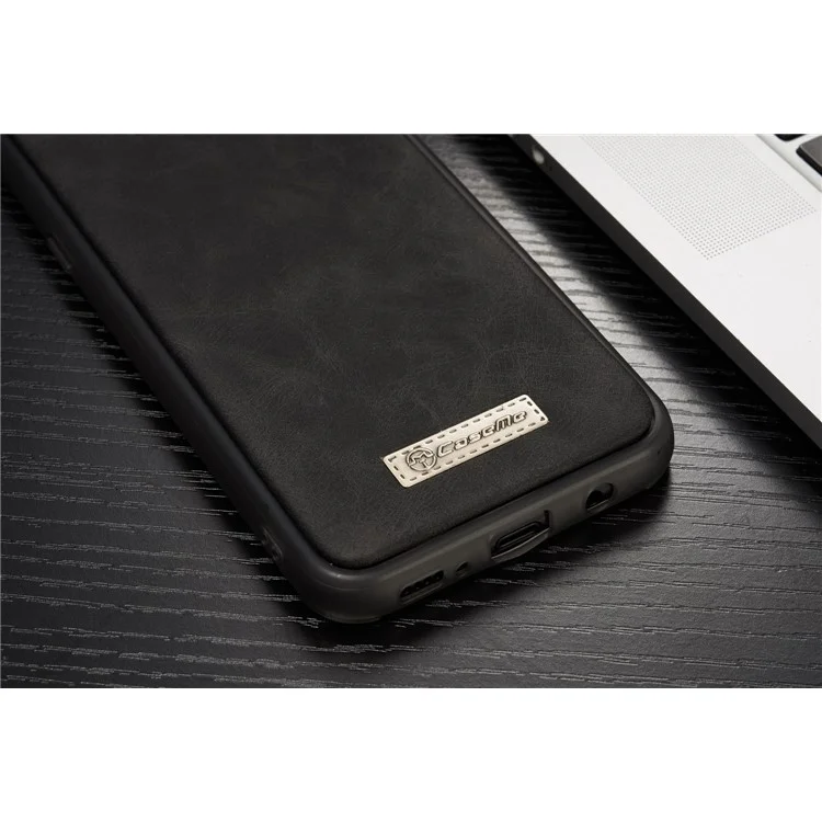 CASEME 14 Slots Wallet Detachable 2-in-1 Split Leather Phone Case for Samsung Galaxy S8 Plus G955 - Black