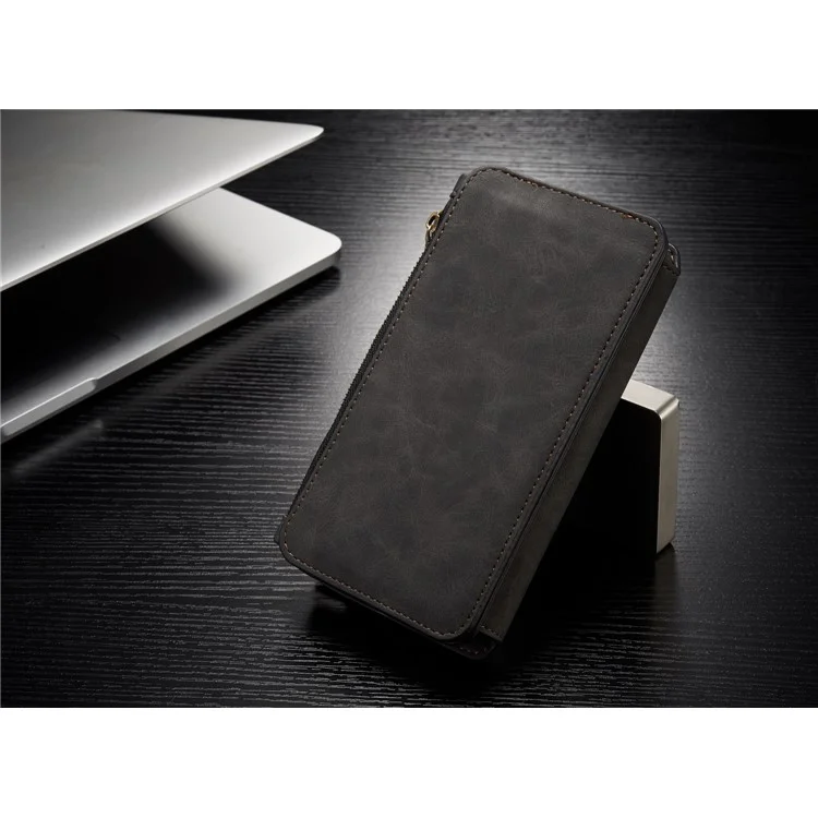 CASEME 14 Slots Wallet Detachable 2-in-1 Split Leather Phone Case for Samsung Galaxy S8 Plus G955 - Black